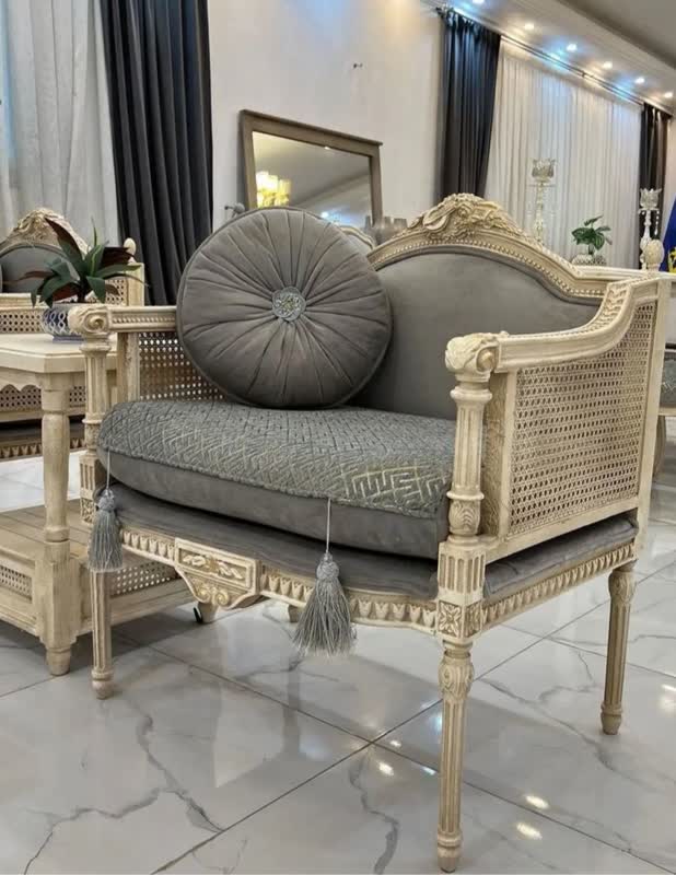 مبل اقساطی کلاسیک 7نفره مدل کاجی حصیری