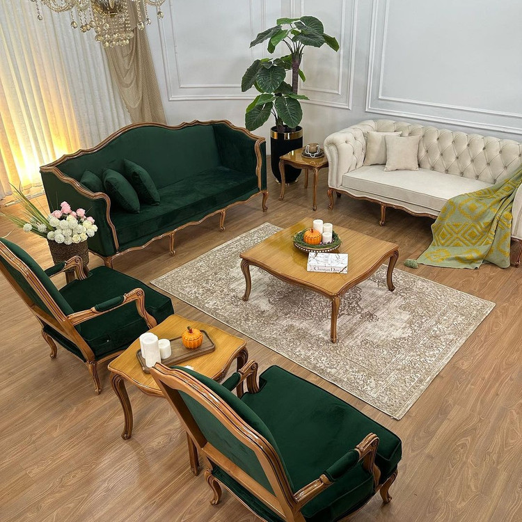 مبل کویین(اصل فرانسه)ارسال به سراسر کشور، چوب راش، پارچه خارجی
