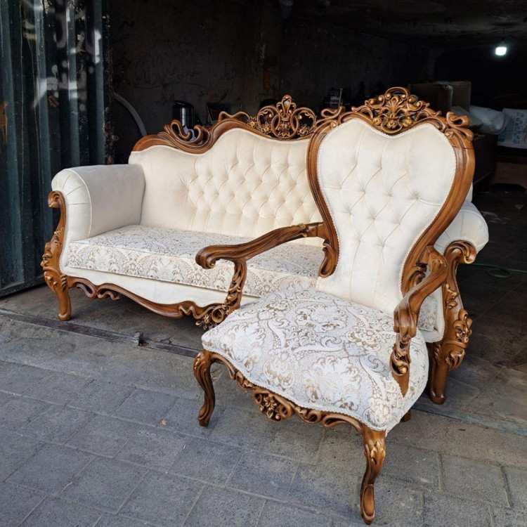 مبل استیل به نام افسون(7 نفره) تخفیف ویژه ضمانت تمام چوب فوم سرد و چوب گردو