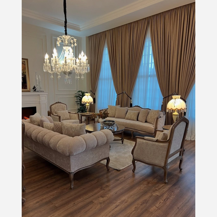 مبل کلاسیک ۸نفره مدل سه گل فرانسوی