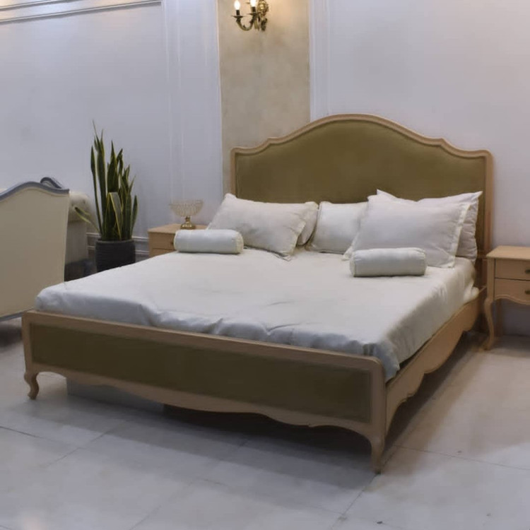 سرویس خواب دو نفره مدل کویین با آینه کنسول و پاتختی