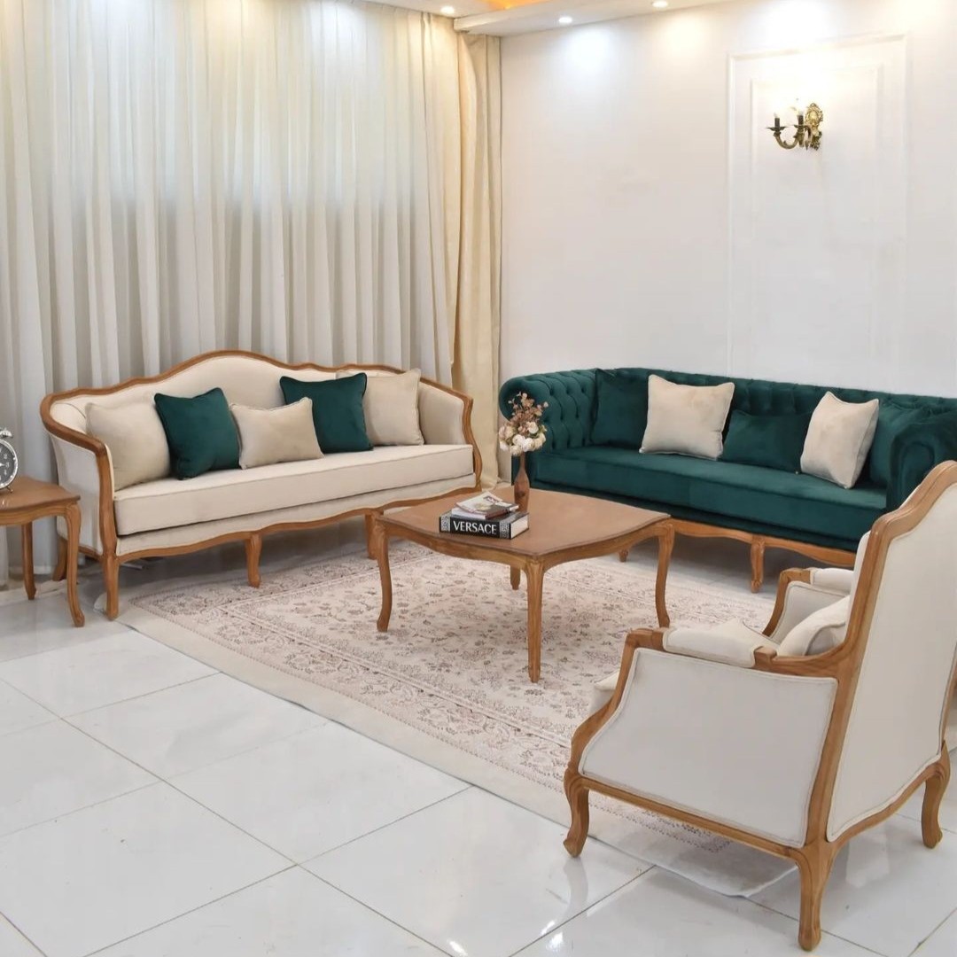 مبل کلاسیک ۸نفره فرانسوی با کاناپه چستر ارسال رایگان