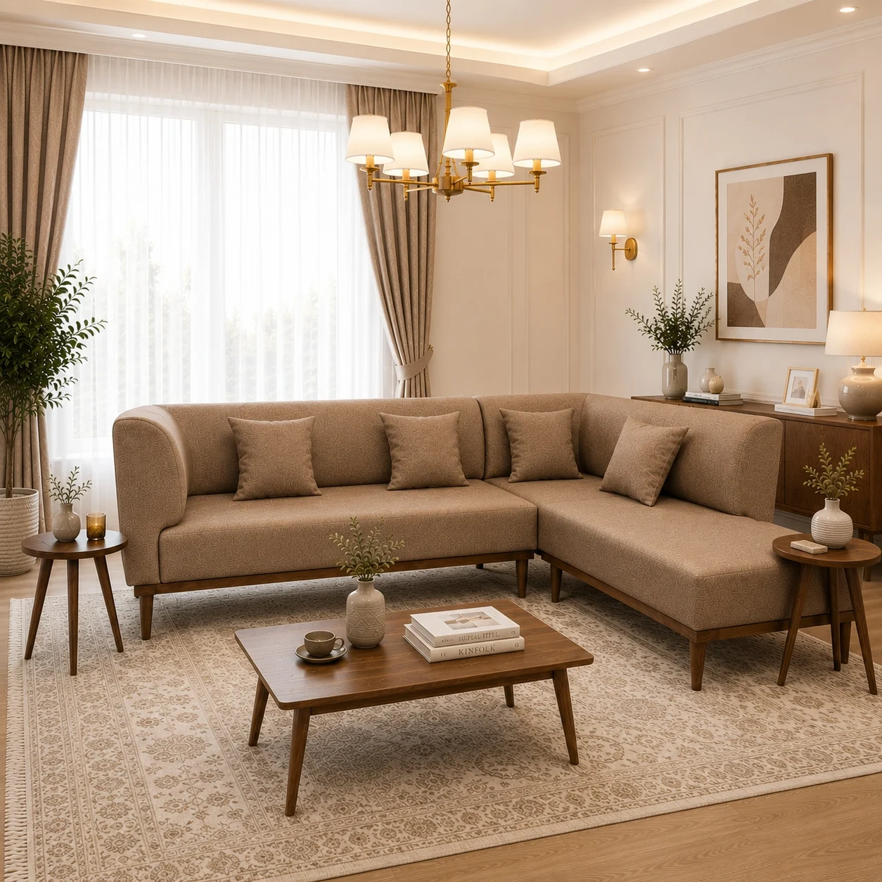 مبل ال 6 نفره مینیمال رنگبندی سفارشی