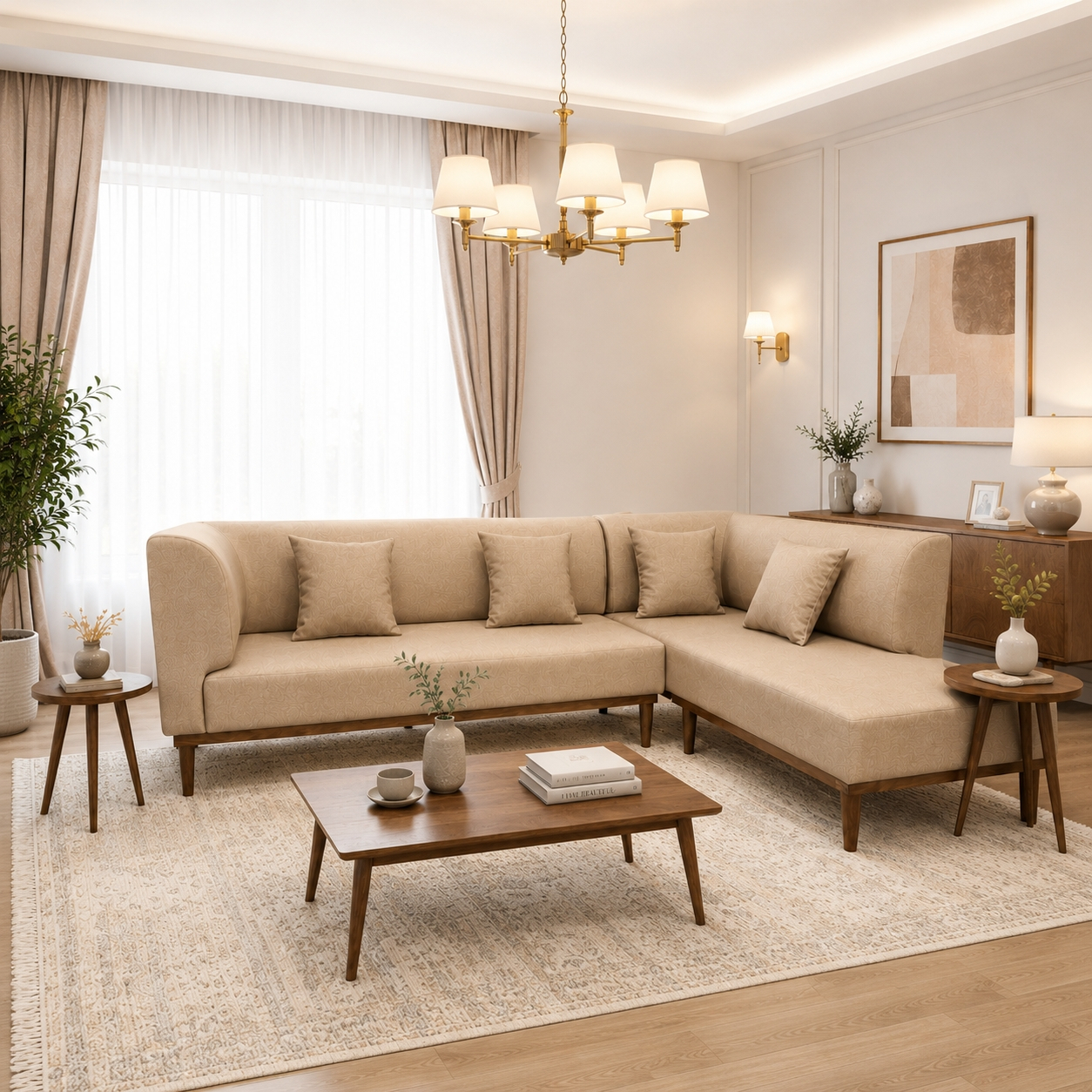 مبل ال 6 نفره مینیمال رنگبندی سفارشی