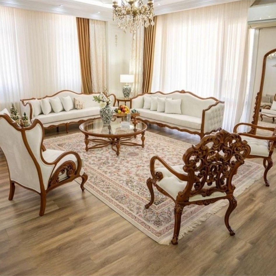 مبل کینگ ۹نفره با جلومبلی و عسلی