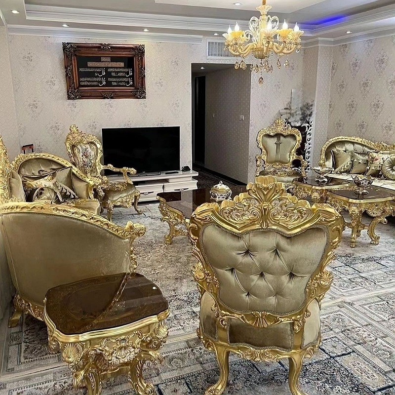 سرویس مبل استیل سلطنتی لوکس مدل بارسلون ارسال رایگان
