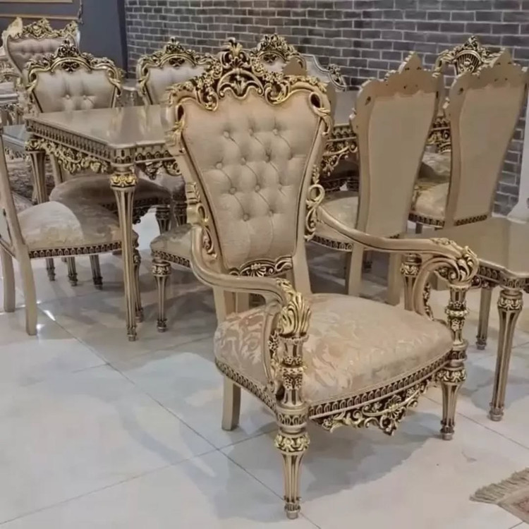 مبل کلاسیک نه نفره مدل خاطره با پارچه مخمل خارجی و جلو مبلی