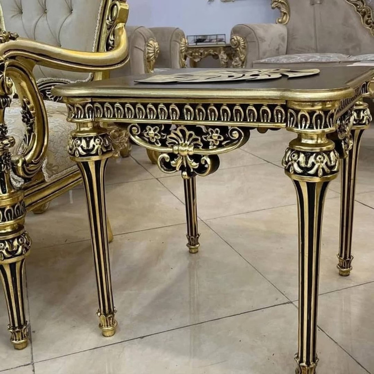 مبل کلاسیک نه نفره مدل خاطره با پارچه مخمل خارجی و جلو مبلی