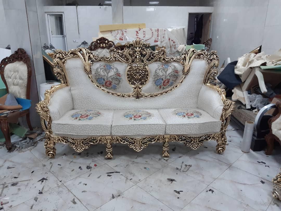 مبل کلاسیک مدل خرچنگی 9نفره+جلومبلی و عسلی