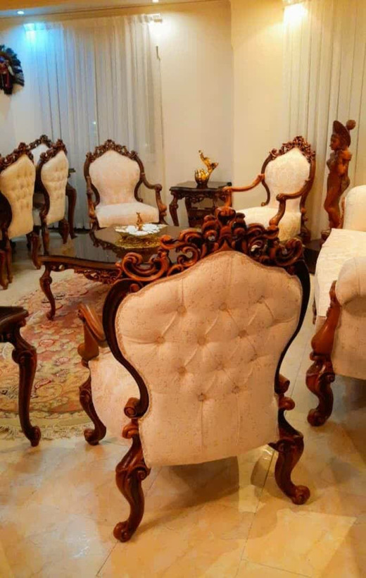 مبل کلاسیک 5نفره مدل چراغان رنگبندی سفارش