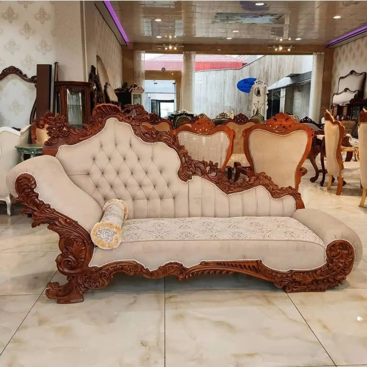 مبل شزلون لاوست سلطنتی چوب تمام راش کد 82