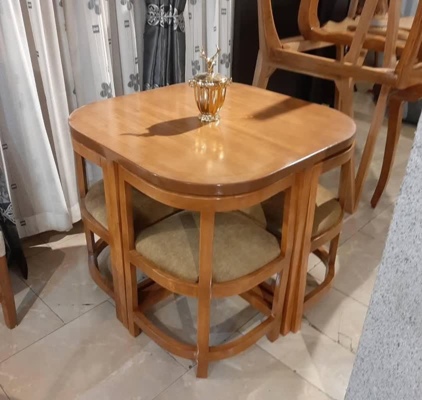 نهارخوری 4 نفره مربع کمجا لبه گرد رنگبندی سفارشی