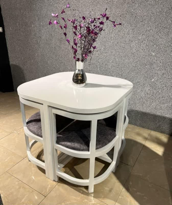 نهارخوری 4 نفره مربع کمجا لبه گرد رنگبندی سفارشی
