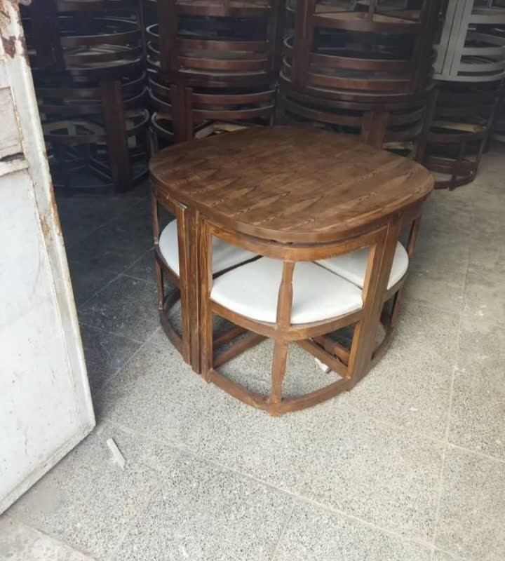 نهارخوری 4 نفره مربع کمجا لبه گرد رنگبندی سفارشی