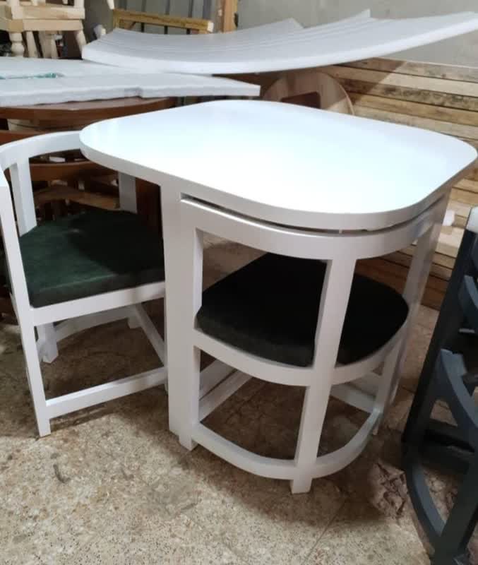 نهارخوری 4 نفره مربع کمجا لبه گرد رنگبندی سفارشی