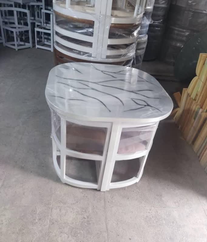نهارخوری 4 نفره مربع کمجا لبه گرد رنگبندی سفارشی