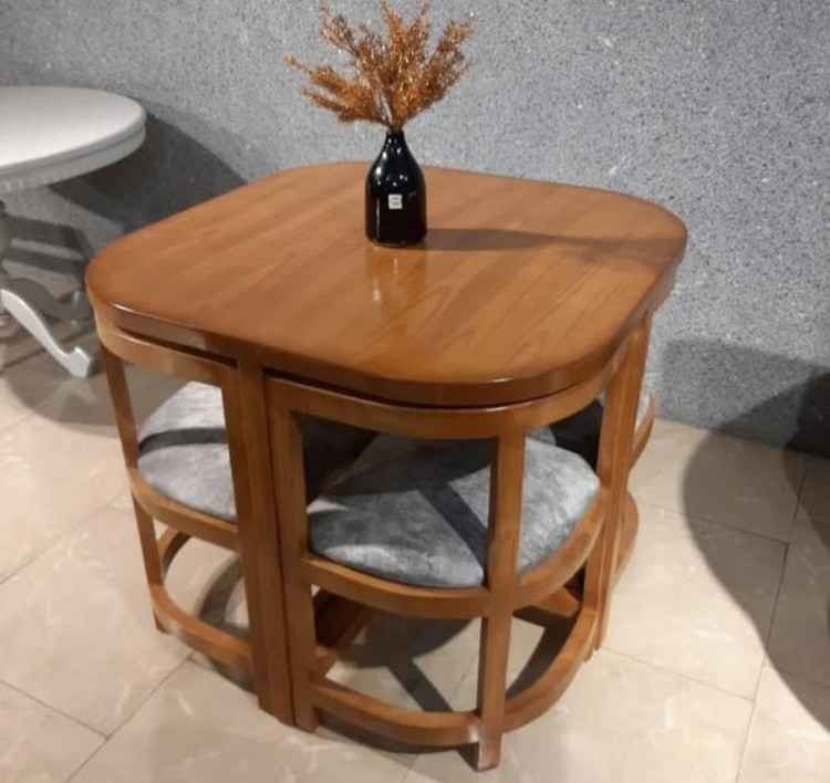 نهارخوری 4 نفره مربع کمجا لبه گرد رنگبندی سفارشی