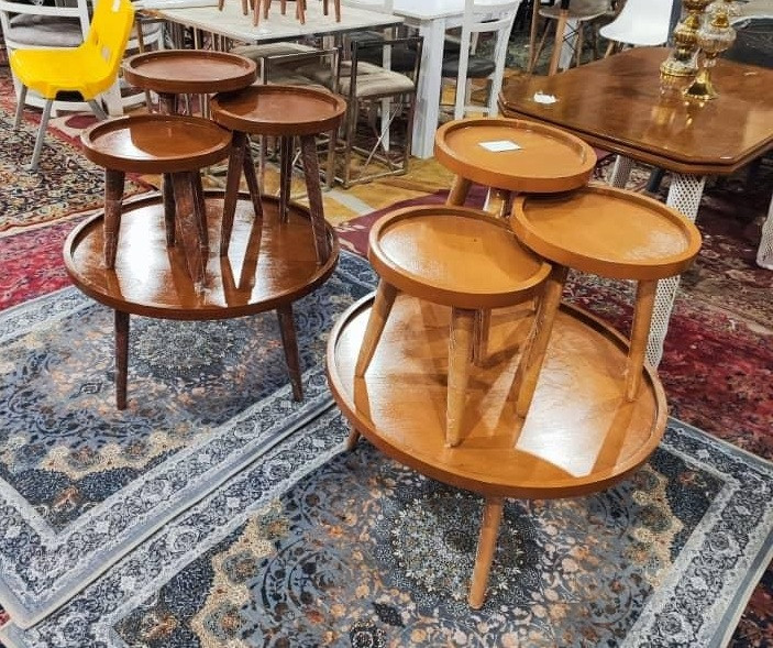 جلومبلی و عسلی4تکه گرد مدل لبه دار