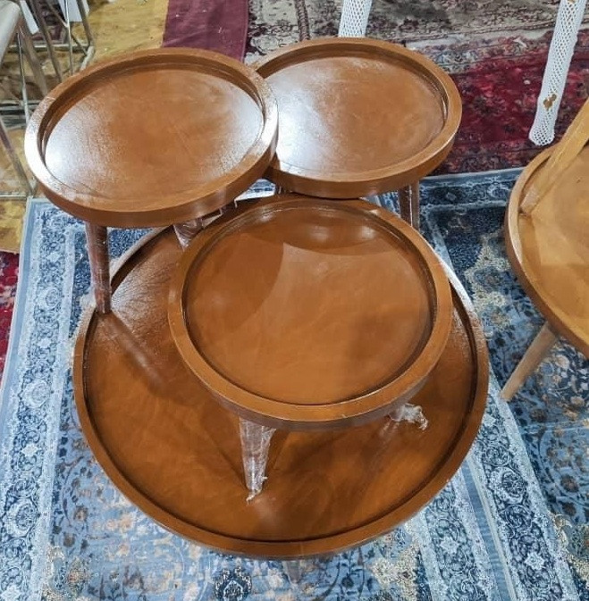 جلومبلی و عسلی4تکه گرد مدل لبه دار