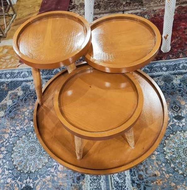 جلومبلی و عسلی4تکه گرد مدل لبه دار