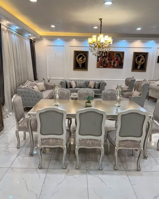نهارخوری مدل فرانسوی 10 نفره رنگبندی سفارشی