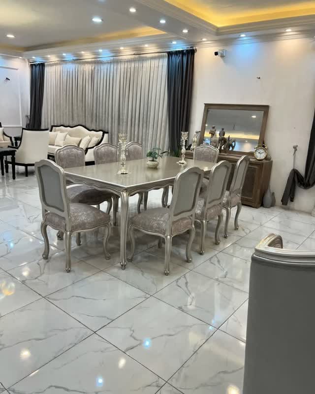 نهارخوری مدل فرانسوی 10 نفره رنگبندی سفارشی