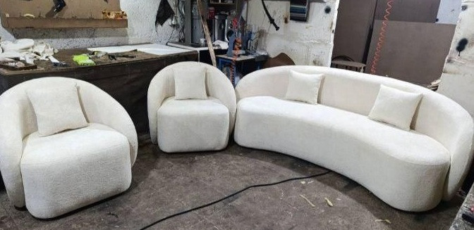 مبل 4نفره لوبیایی،کاناپه3نفره+مبل تکی مینیمال کد90