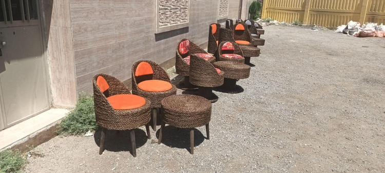 ست مبلمان حصیری 2نفره رنگبندی تشک سفارشی