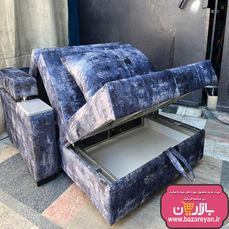 مبل تخت خواب شو طبی یک نفره کشو دار کد17