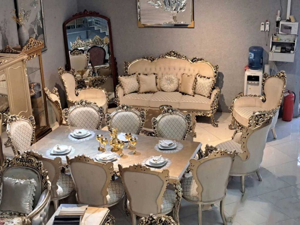 نهارخوری زیبای کلاسیک 4 نفره مدل نسترن
