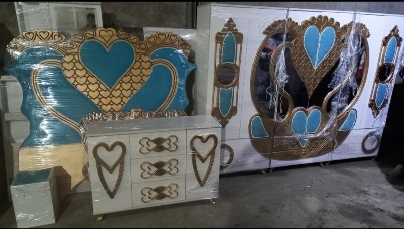 سرویس خواب عربی با کمد شش درب رنگبندی سفارشی