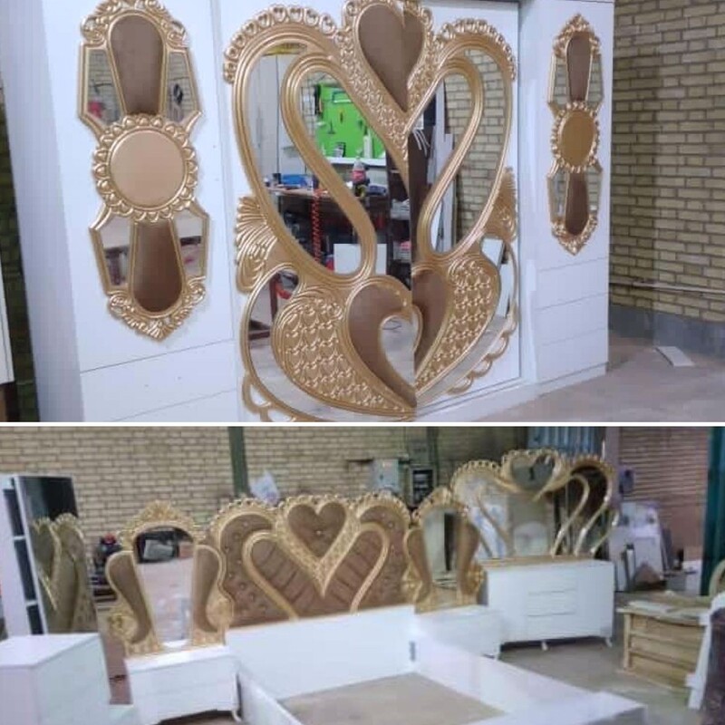 سرویس خواب عربی با کمد شش درب رنگبندی سفارشی