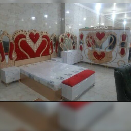 سرویس خواب عربی با کمد شش درب رنگبندی سفارشی