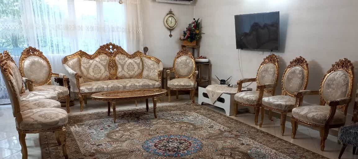 مبل کلاسیک 9 نفره مدل آذر+ جلومبلی و عسلی
