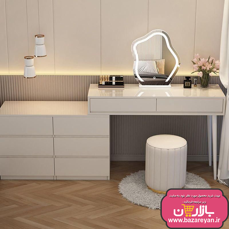 ست میز آرایش،پاف و آینه مدل کنسولی