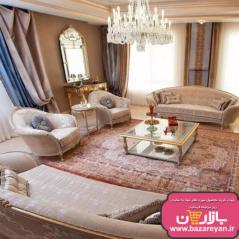 مبل کلاسیک لورنزو طرح صوفیا 9 نفره