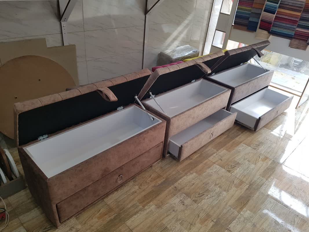 پاف 2نفره مدل چستر کشو دار سایز 120 کد 14