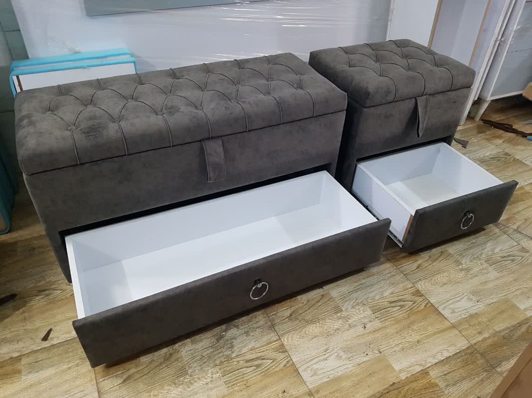 پاف 2نفره مدل چستر کشو دار سایز 120 کد 14
