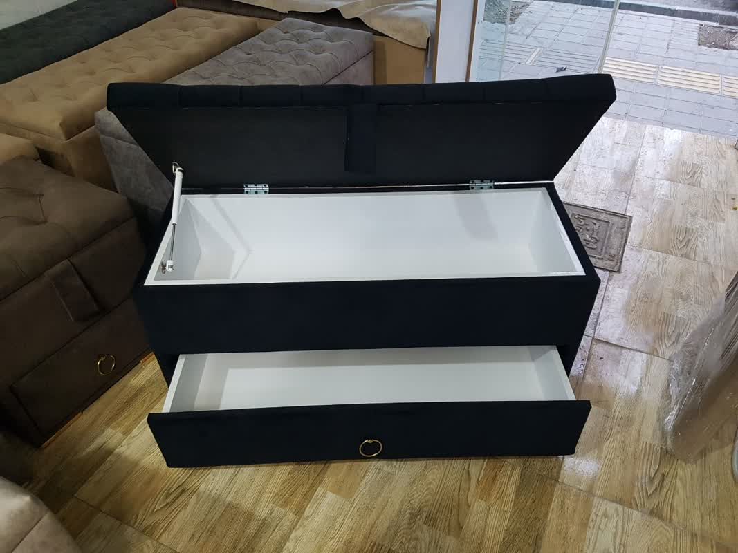 پاف 2نفره مدل چستر کشو دار سایز 120 کد 14