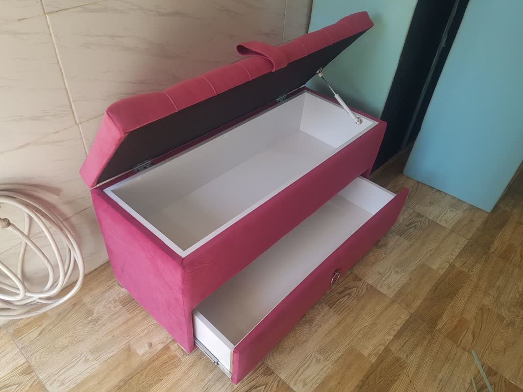 پاف 2نفره مدل چستر کشو دار سایز 120 کد 14