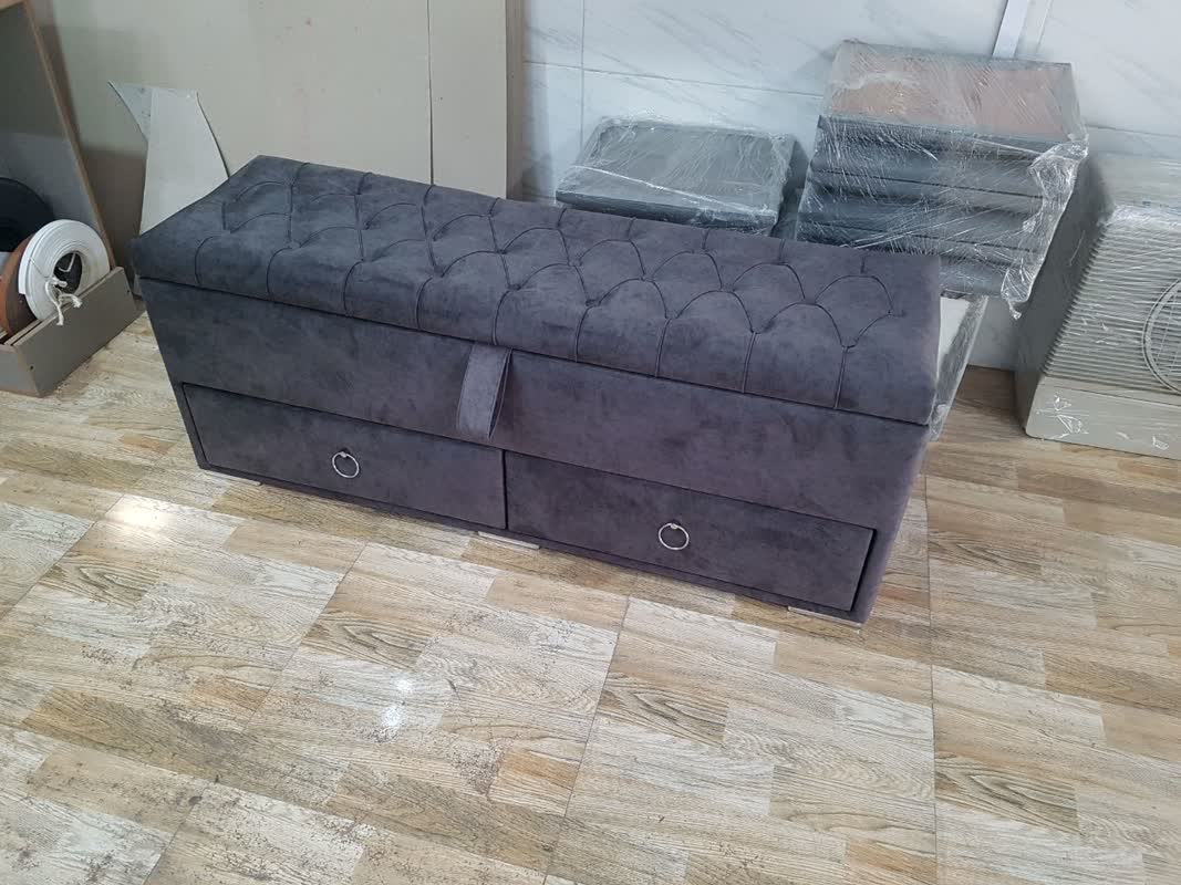 پاف 2نفره مدل چستر کشو دار سایز 120 کد 14
