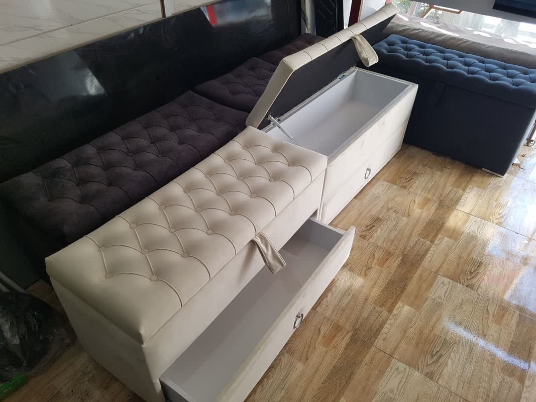 پاف 2نفره مدل چستر کشو دار سایز 120 کد 14