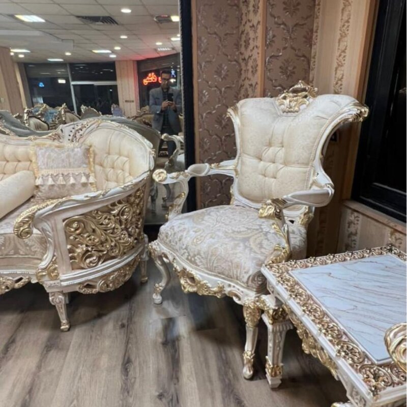 مبل کلاسیک سلطنتی 9 نفره مدل چهارتراش سوپرراش ، ارسال55 روزکاری به سراسر کشور