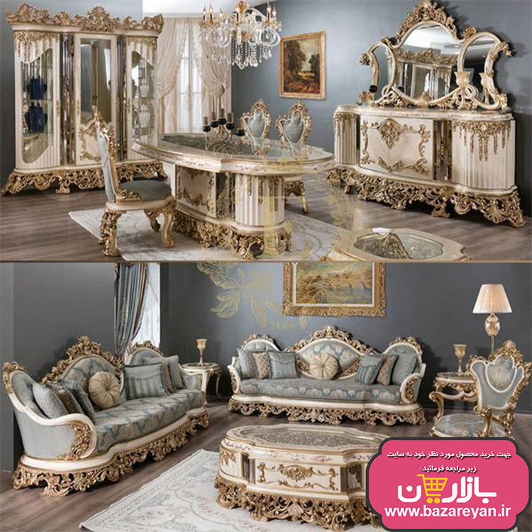 مبل سلطنتی 7 نفره کد 1155 ارسال به سراسر کشور، ارسال55 روزکاری به سراسر کشور