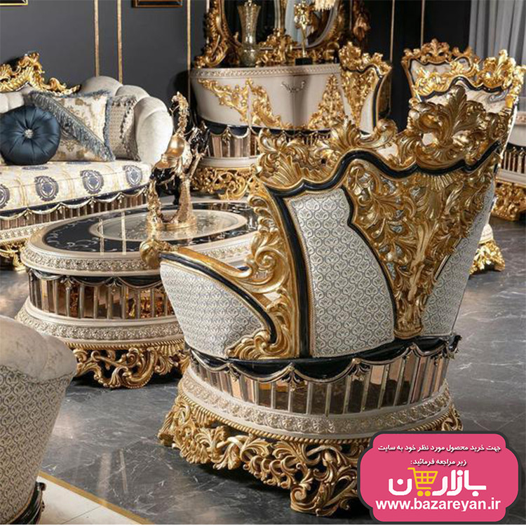 مبل سلطنتی 7 نفره کد 1155 ارسال به سراسر کشور، ارسال55 روزکاری به سراسر کشور