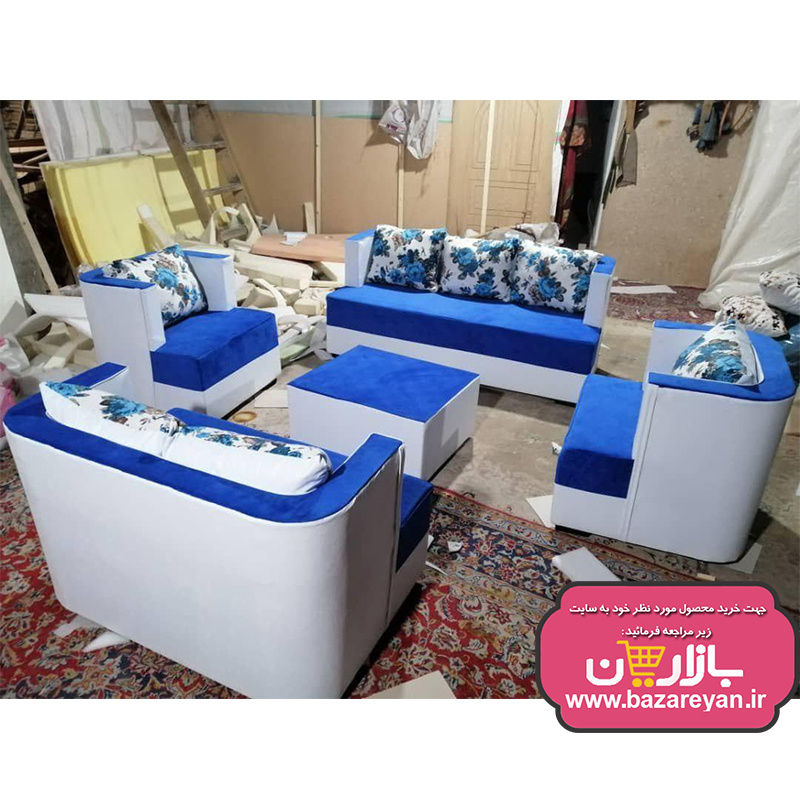 مبل ال 7 نفره اقتصادی همراه میز وسط مدل کمجا