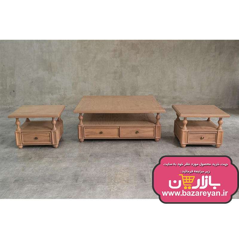 ست میز جلومبلی و عسلی روتی پایه ستونی رنگبندی سفارشی با تخفیف ویژه