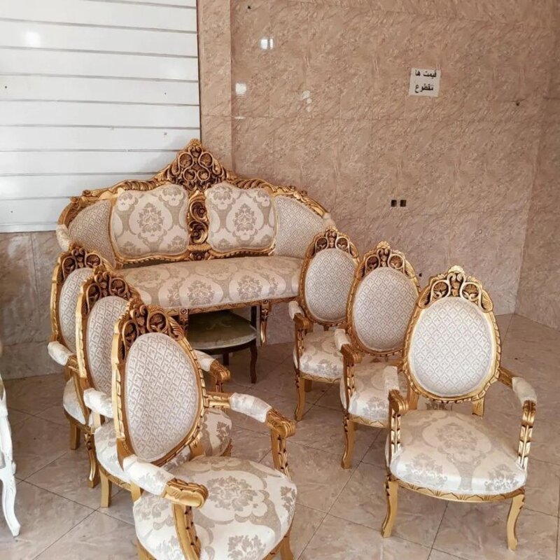 مبل کلاسیک 9 نفره مدل آذر + جلومبلی و عسلی با تخفیف ویژه