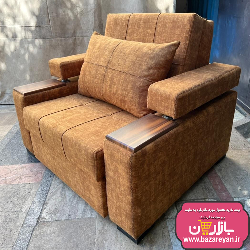 مبل تخت خواب شو تمام طبی کشو دار یک نفره سایز 100در 190 با تخفیف ویژه
