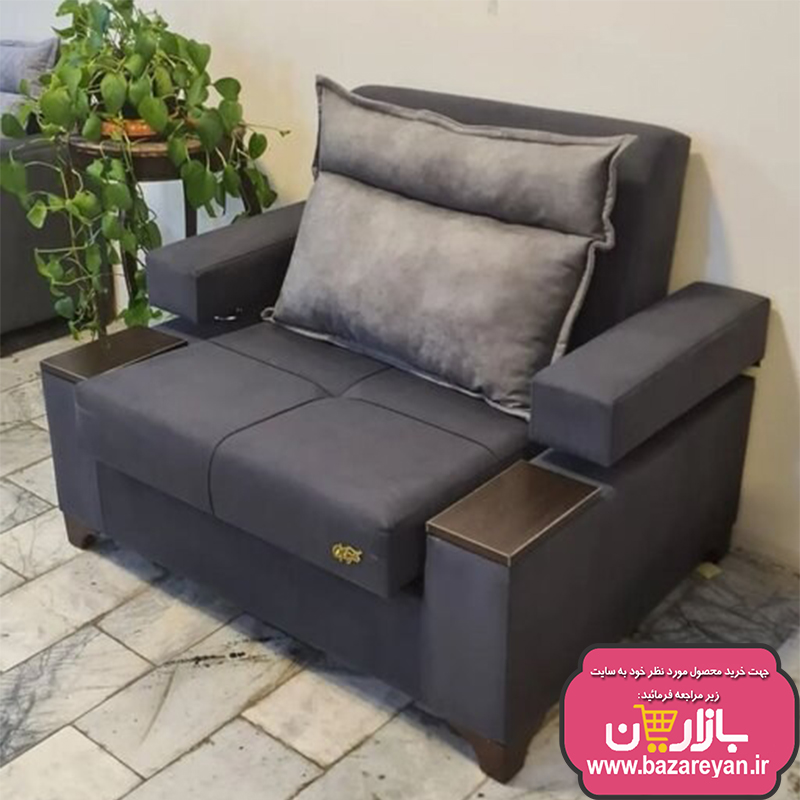 مبل تخت خواب شو تمام طبی کشو دار یک نفره سایز 100در 190 با تخفیف ویژه